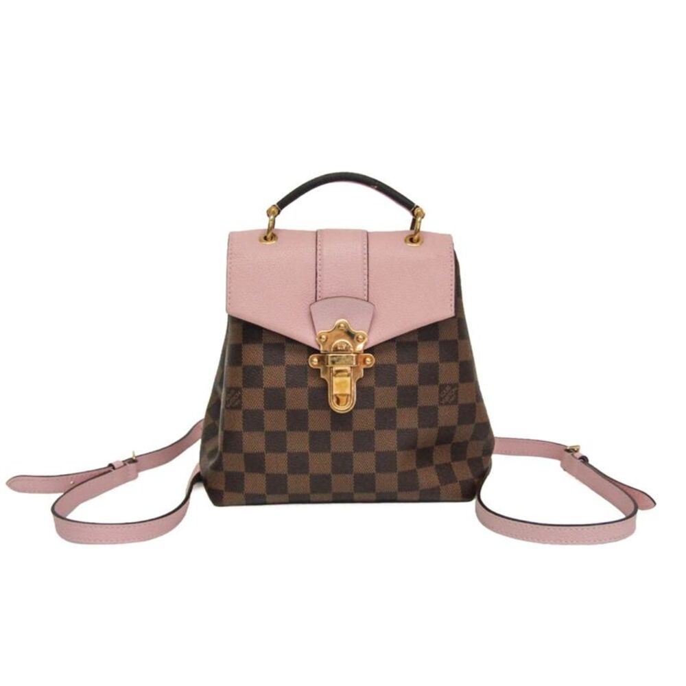 Louis Vuitton Clapton Damier And Leather Brown Canvas Backpack Bag